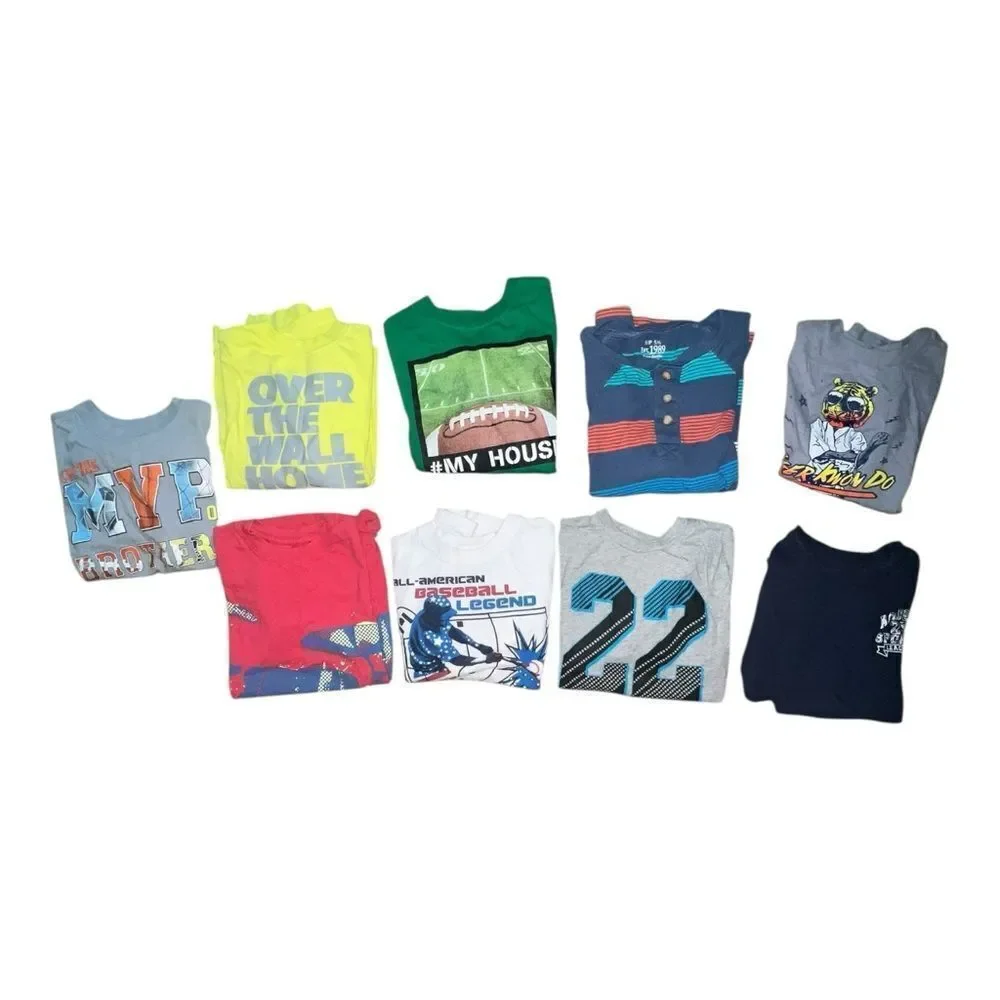 The Children's Place Boys Lot of 9 T-Shirts Gray Green Blue Red Small 5/6 EUC